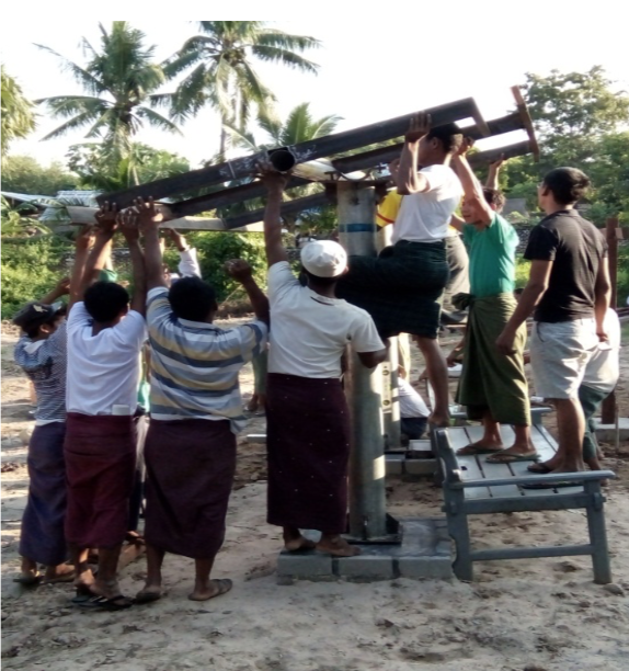 solar supporting frame installation 1